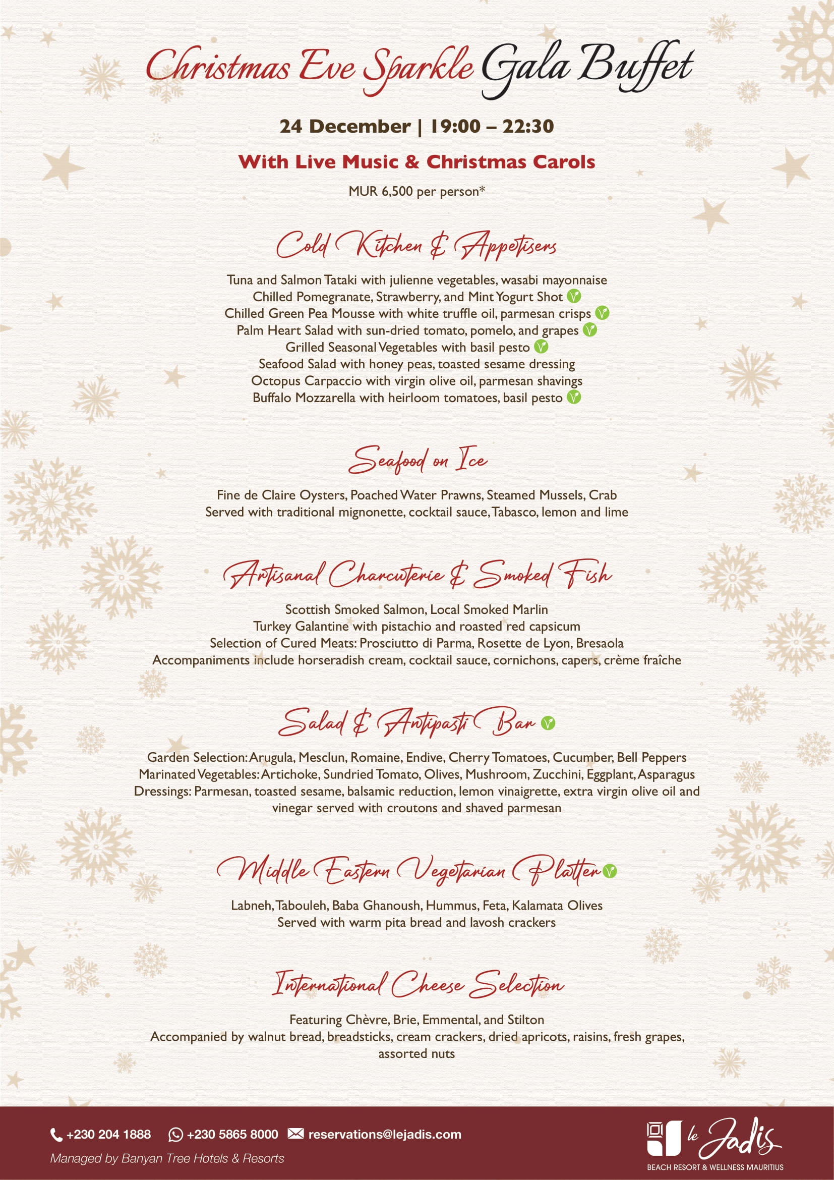 Christmas Gala Buffet Dinner in Mauritius