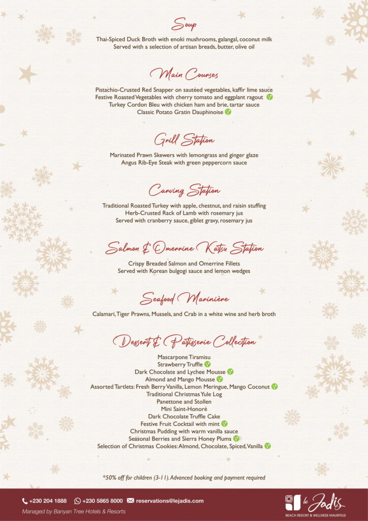 Christmas Gala Buffet Dinner in Mauritius