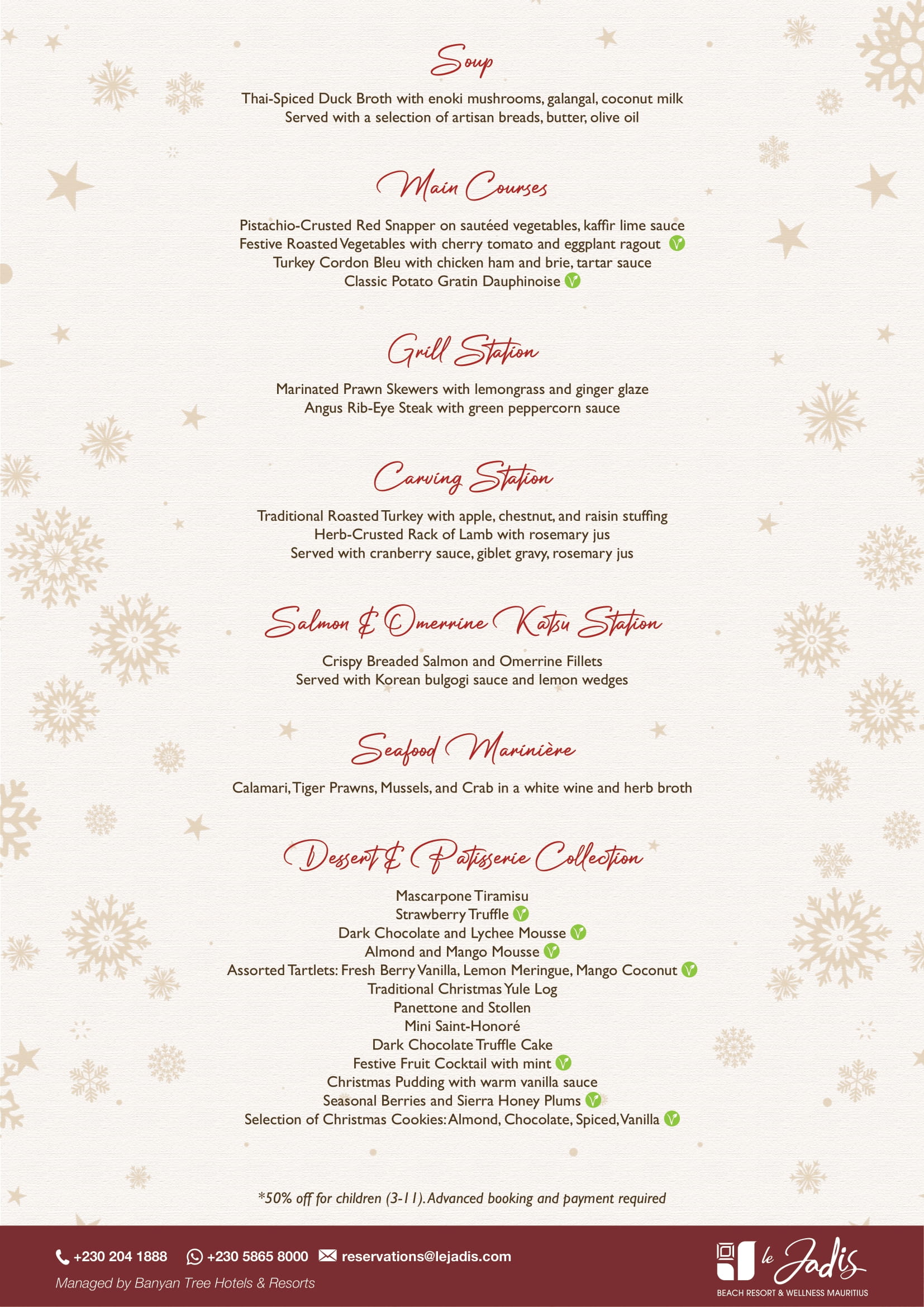 Christmas Gala Buffet Dinner in Mauritius