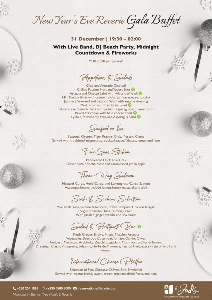 New Year's Eve Gala Buffet Dinner in Mauritius