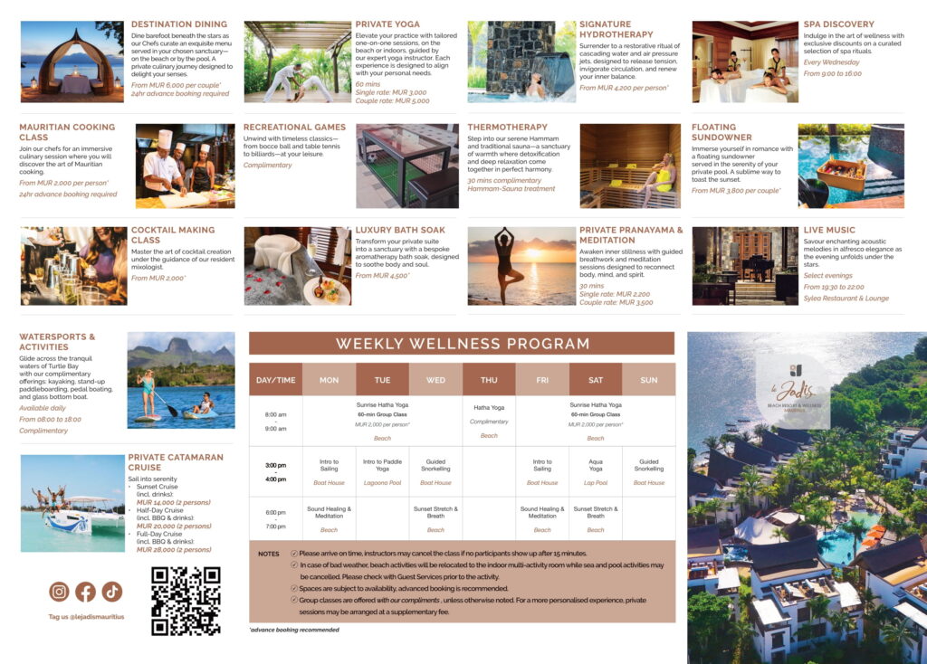 Le Jadis Weekly Activities